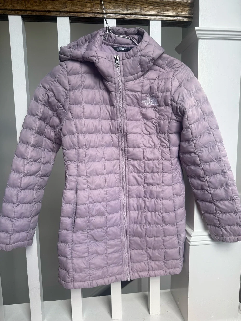 The North Face Girls' Light Purple Packable Puffer Jacket with Hood